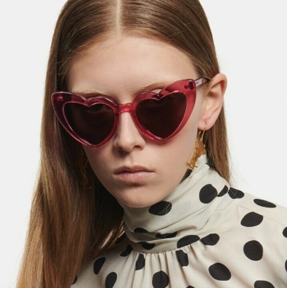 Saint Laurent | SL 181 LouLou Pink Heart Designer Sunglasses - Picture 2 of 12